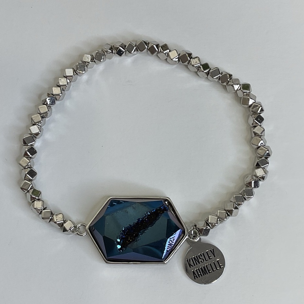 Kinsley Armelle Andrea Collection Silver Ondine Blue Quartz Bracelet - Picture 2 of 4